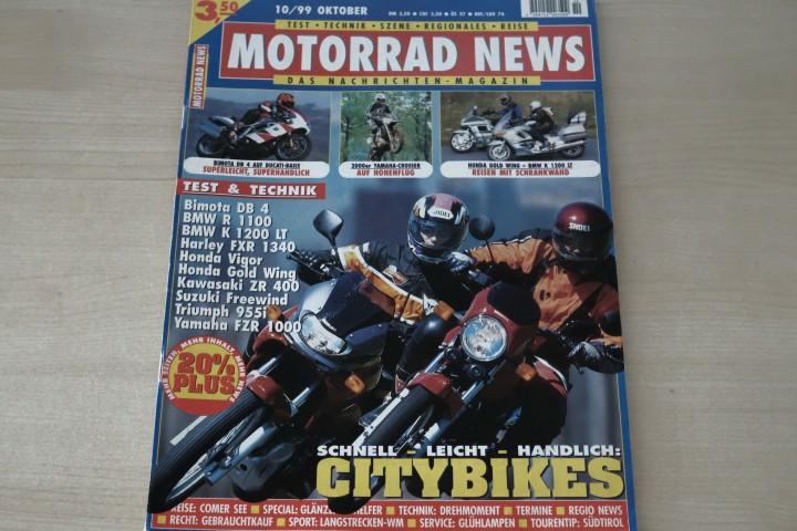 Deckblatt Motorrad News (10/1999)